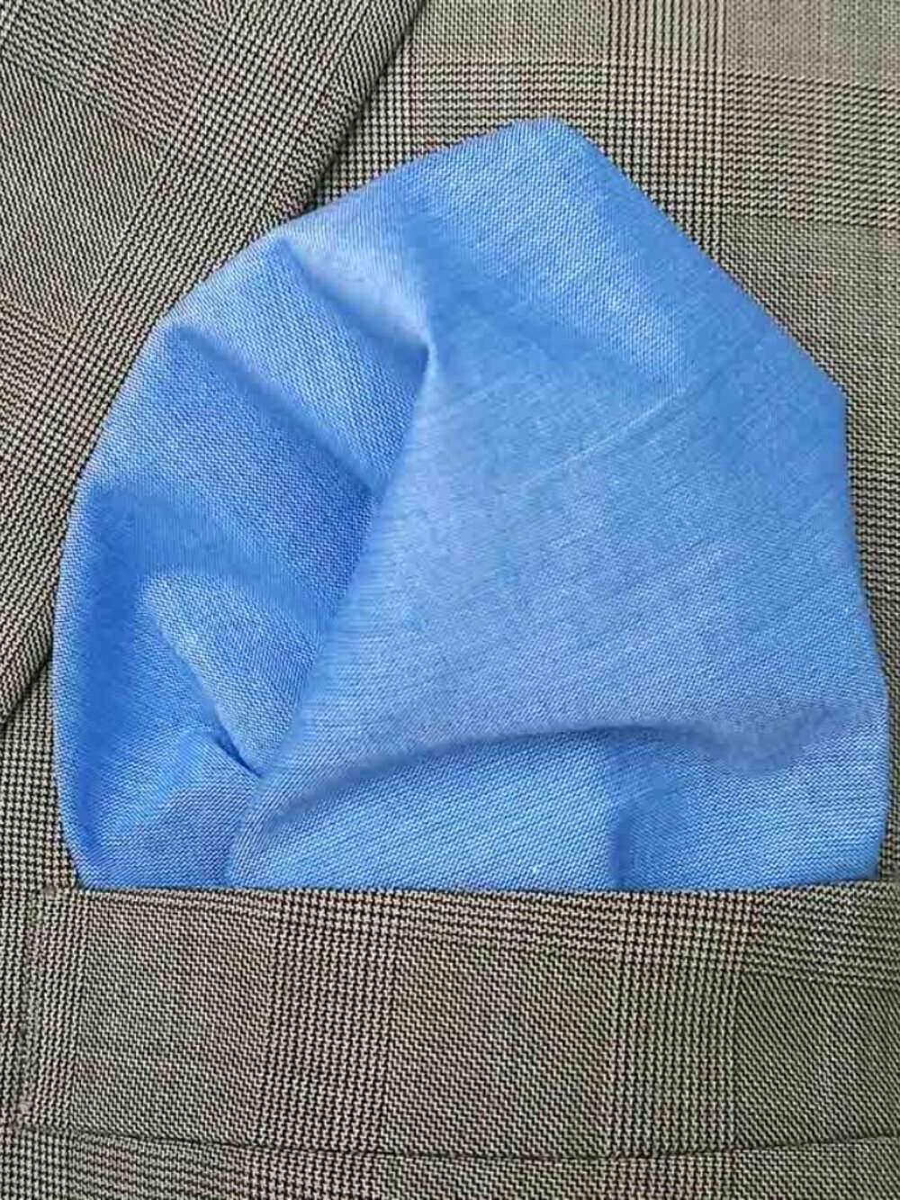 Gascoigne Extra Large Supima Cotton Pocket Square Handkerchief Blue Men's